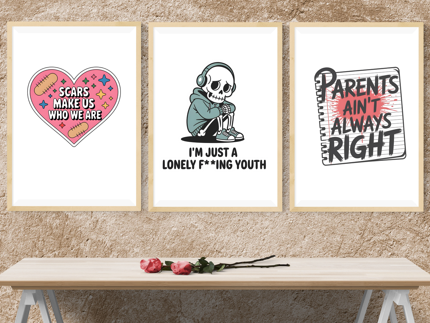 Alt Punk Quote PNG Clipart Bundle, Edgy Music Sticker Graphics