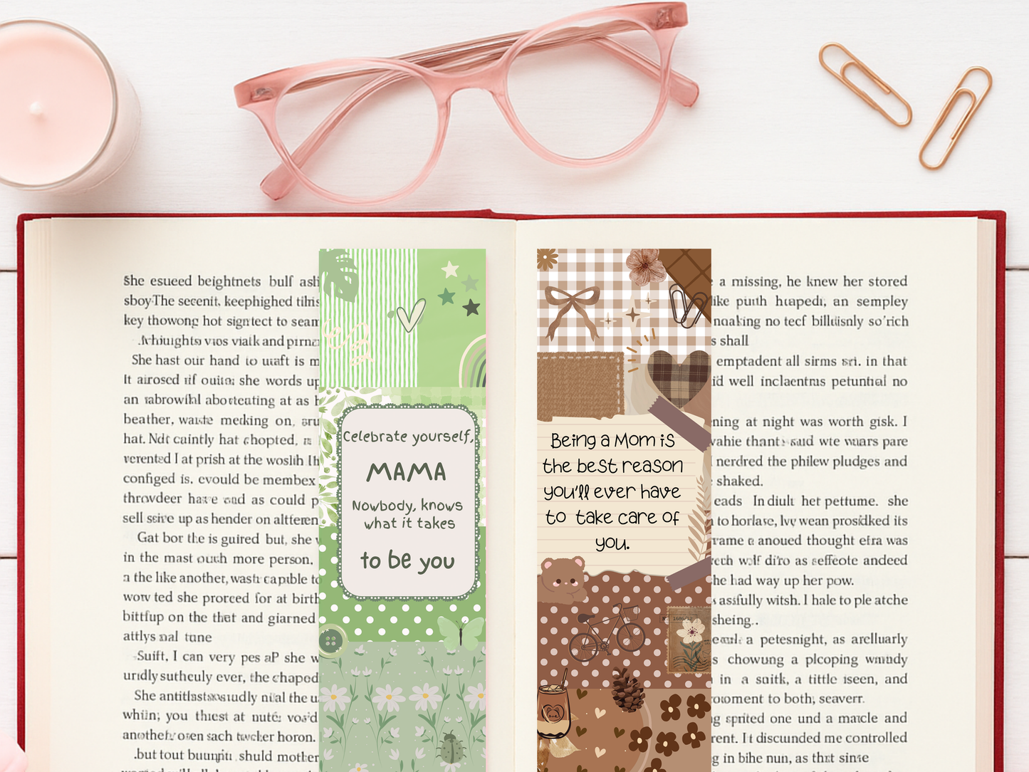 12 Printable Mom Bookmarks Bundle, Motherhood Affirmation Bookmark Set