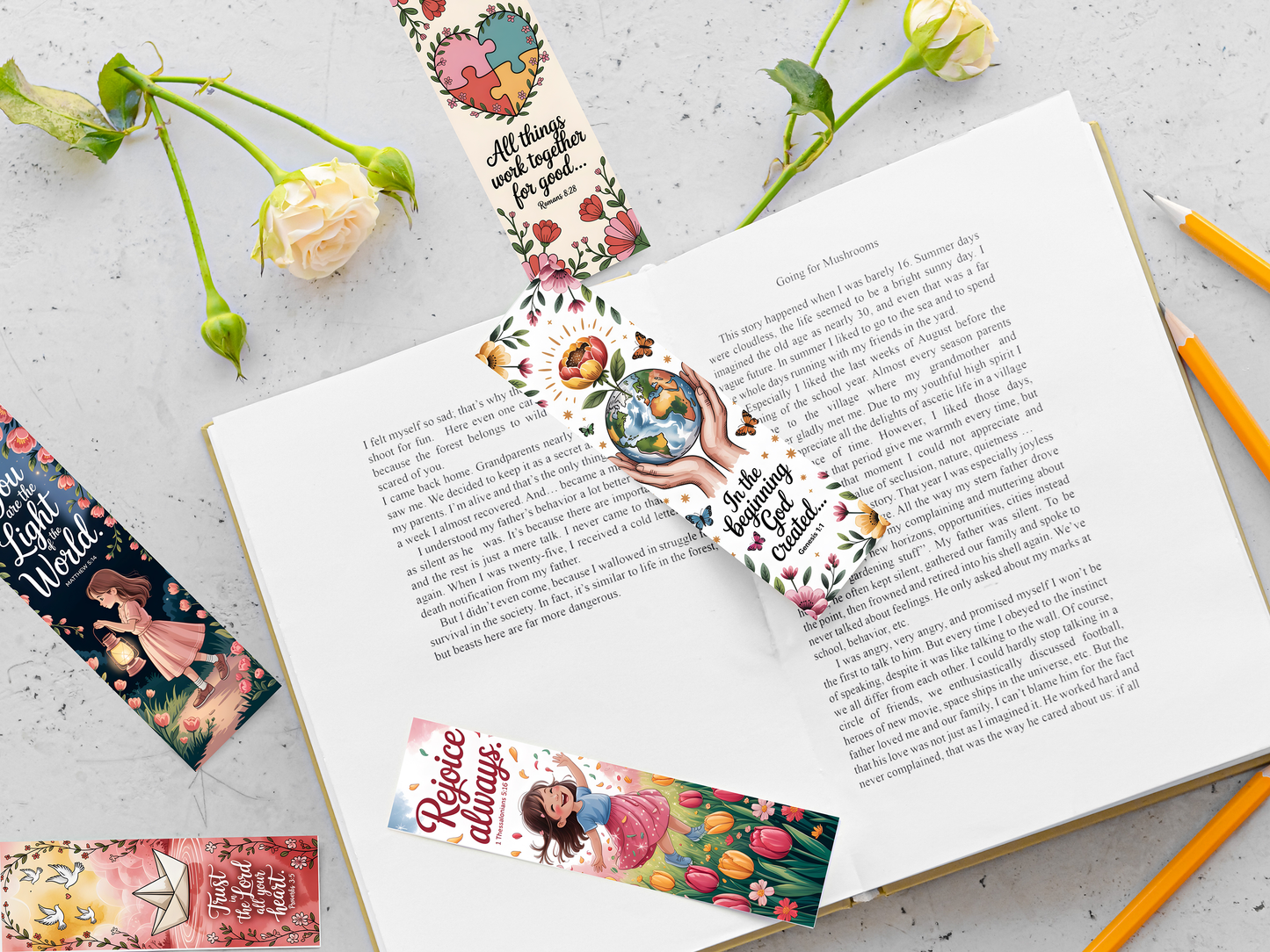 Printable Bible Verse Bookmarks Bundle, Christian Scripture Bookmarks Digital Download