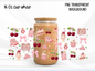 Cherry Coquette 16oz Glass Can Wrap PNG, Pink Bow Cherry Cup Wrap, Girly Aesthetic Libbey Design