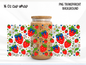 Patriotic Strawberry 16oz Glass Can Wrap PNG, Red White Blue Berry Cup Wrap, Summer Libbey PNG