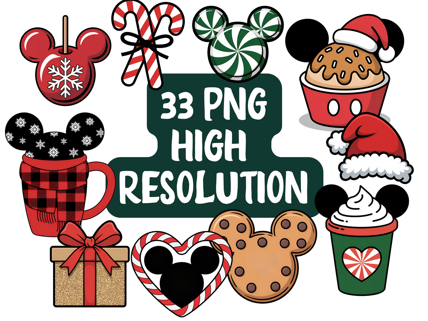 Christmas PNG Clipart Bundle, Holiday Movie Night & Cozy Winter Graphics