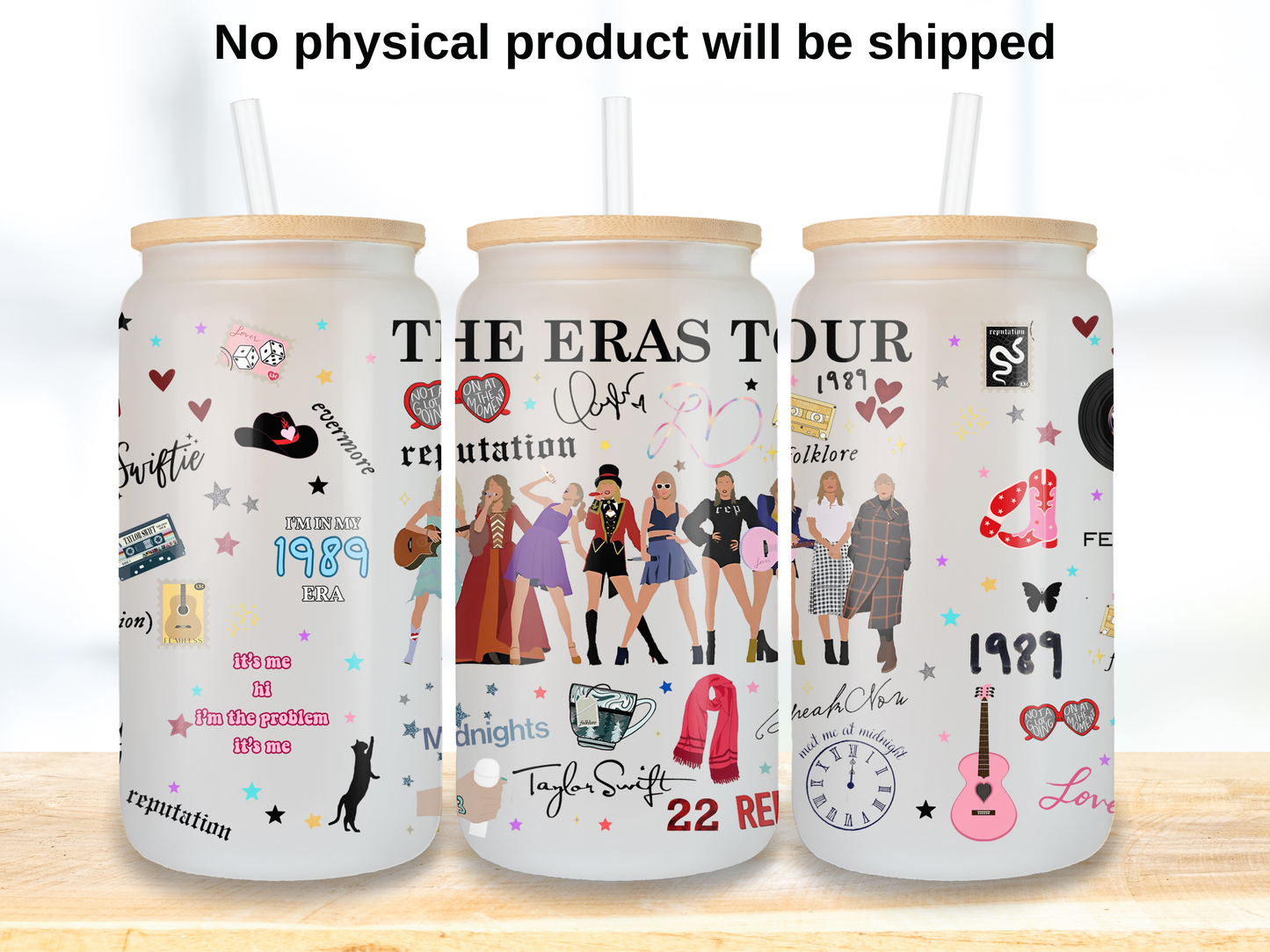 Pop Concert Eras Glass Can Wrap design, Music Era CharacterPNG Wrap, Fan Girl Libbey PNG