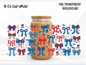 Patriotic Bow Glass Can Wrap PNG, Red White Blue Coquette Cup Wrap, USA Bow Libbey PNG