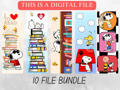 Printable Dog Bookmarks Bundle, Cute Beagle Reading Bookmarks
