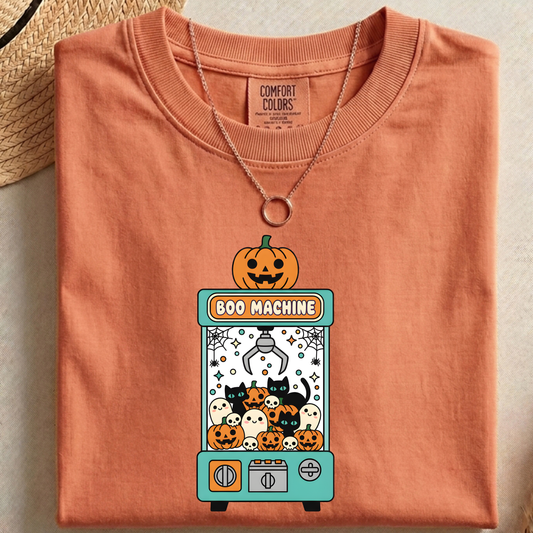 Boo Machine PNG, Halloween Claw Machine T-Shirt Design, Cute Spooky Sublimation Graphic