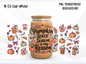 Pumpkin Spice Season 16oz Glass Can Wrap PNG, Fall Coffee Cup Wrap