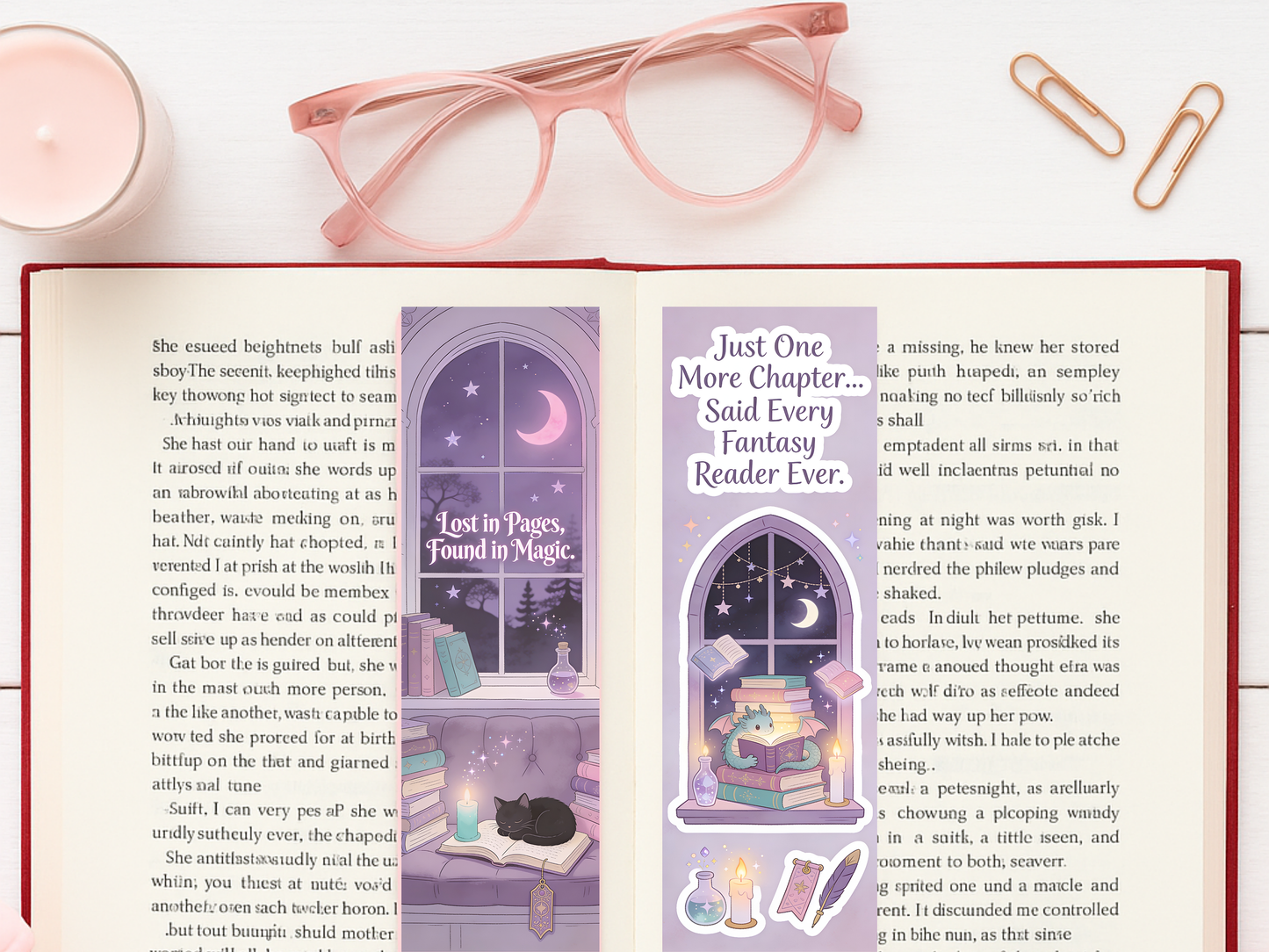 13 Printable Fantasy Bookmarks Bundle, Dragon Reader Bookmark Set