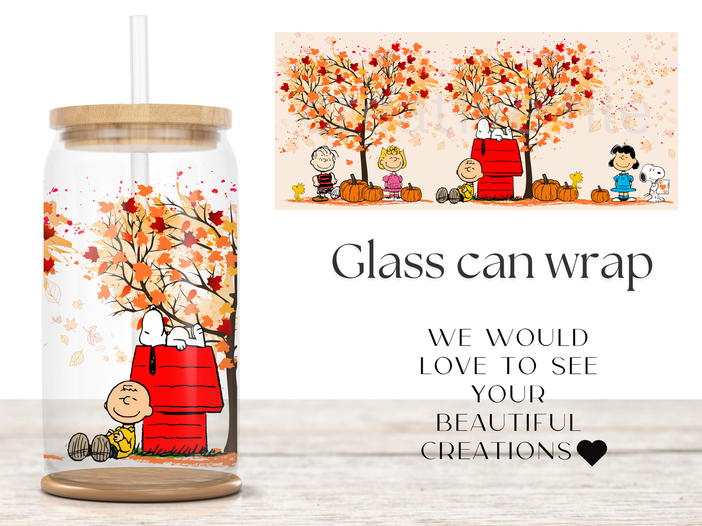 Fall Puppy Pumpkin Patch 16oz Glass Can Wrap PNG, Autumn Dog Cup Wrap, Cozy Libbey Design