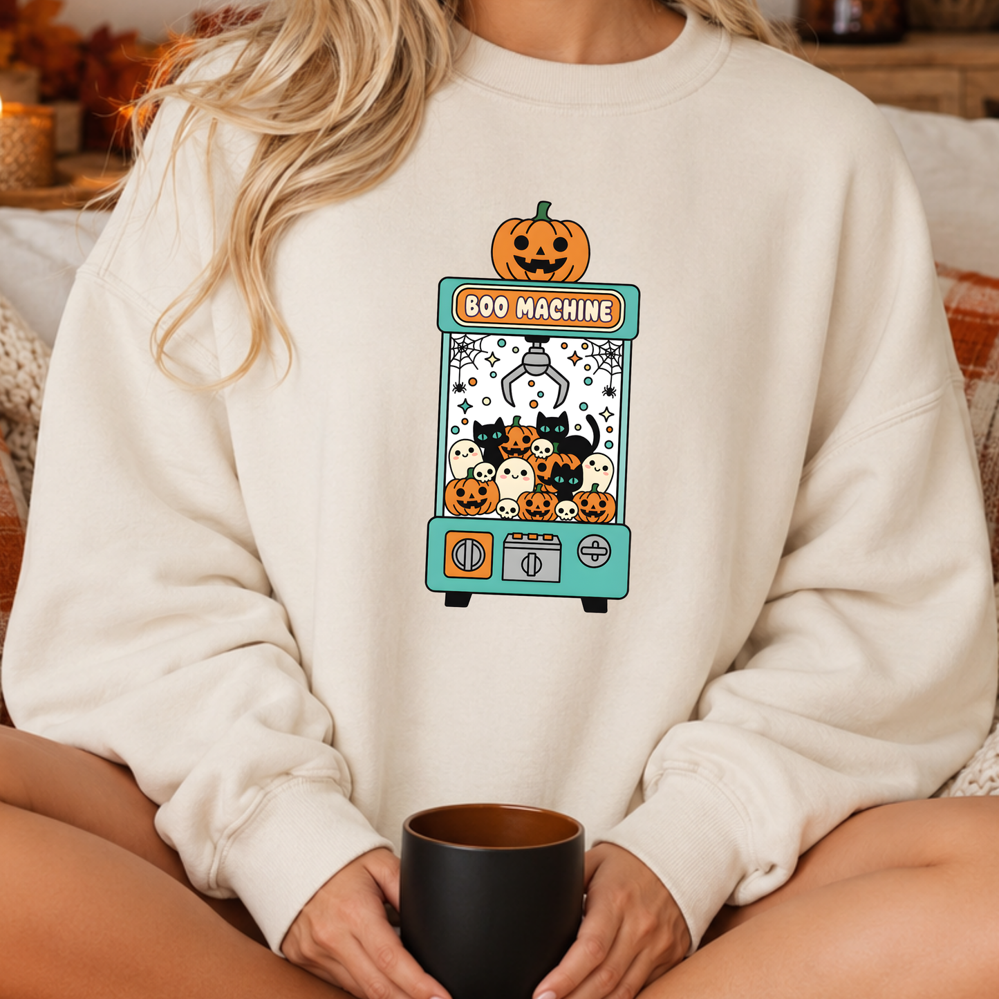 Boo Machine PNG, Halloween Claw Machine T-Shirt Design, Cute Spooky Sublimation Graphic