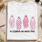 In October We Wear Pink PNG, Breast Cancer Ghost T-Shirt Design, Halloween Awareness Graphic