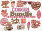 Pink Cowgirl PNG Clipart Bundle, Western Coquette Rodeo Graphics