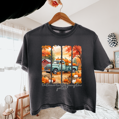 Pumpkin Patch Truck PNG, Vintage Fall Farm T-Shirt Design, Autumn Pumpkin Sublimation Graphic