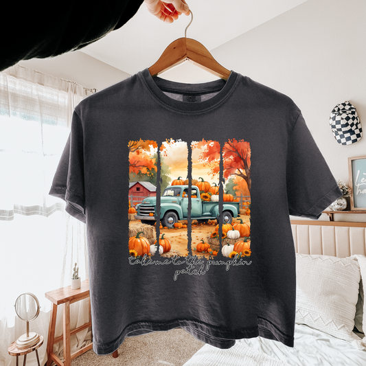 Pumpkin Patch Truck PNG, Vintage Fall Farm T-Shirt Design, Autumn Pumpkin Sublimation Graphic