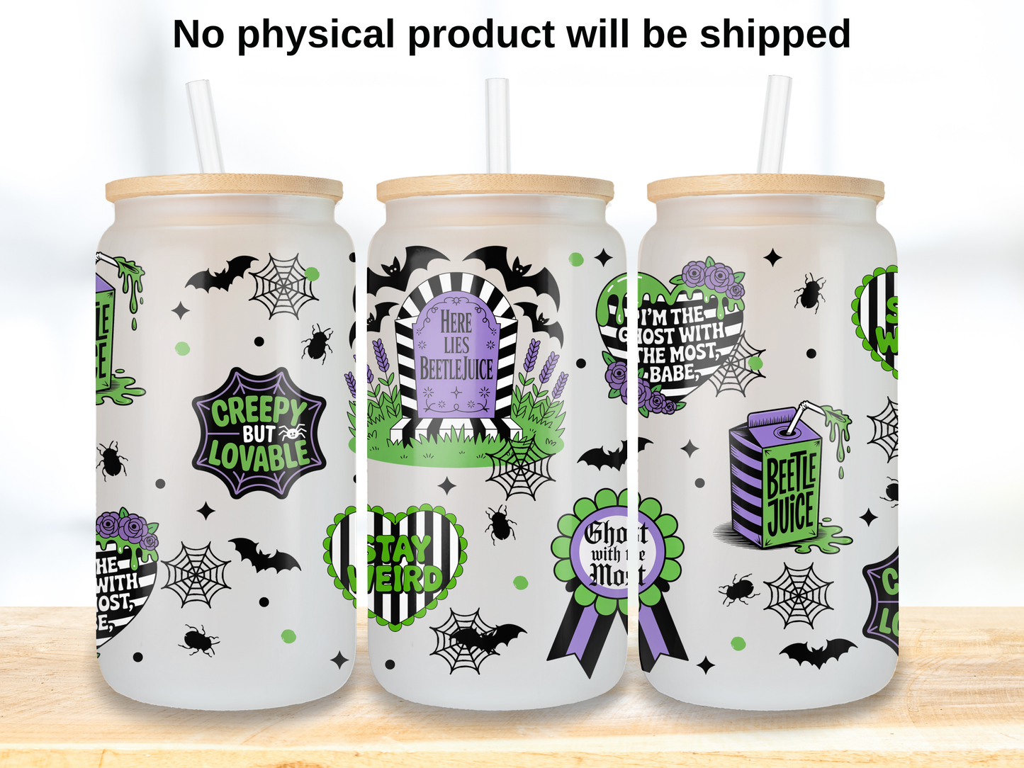 Stay Weird Ghost Glass Can Wrap PNG, Spooky Cup Wrap, Creepy Cute PNG
