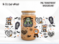 This is Halloween Glass Can Wrap PNG, Halloween Skeleton Cup Wrap, Gothic Libbey PNG