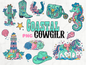 Coastal Cowgirl PNG Clipart Bundle, Beach Western Summer Graphics