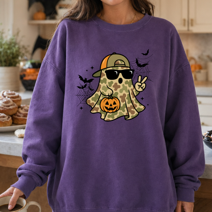 Camo Ghost Couple PNG, Matching Halloween T-Shirt Design, Country Spooky Sublimation Graphic