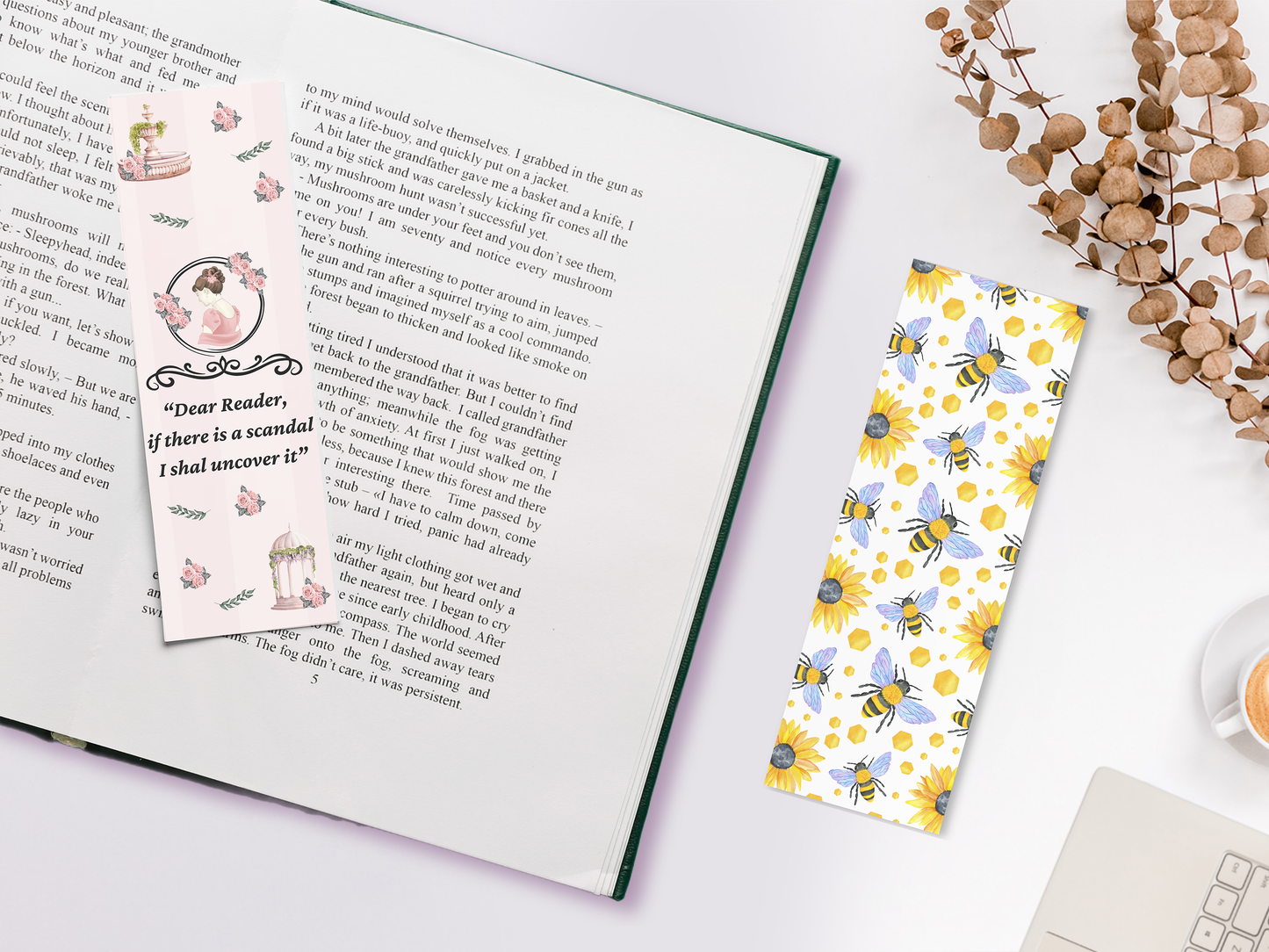 Printable Regency Bookmarks Bundle, Tea House Bookmark Set