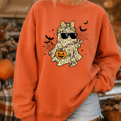 Camo Ghost Couple PNG, Matching Halloween T-Shirt Design, Country Spooky Sublimation Graphic