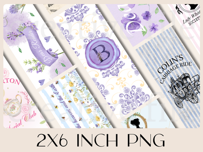 Printable Regency Bookmarks Bundle, Tea House Bookmark Set