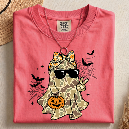 Camo Ghost Couple PNG, Matching Halloween T-Shirt Design, Country Spooky Sublimation Graphic