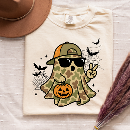 Camo Ghost Couple PNG, Matching Halloween T-Shirt Design, Country Spooky Sublimation Graphic
