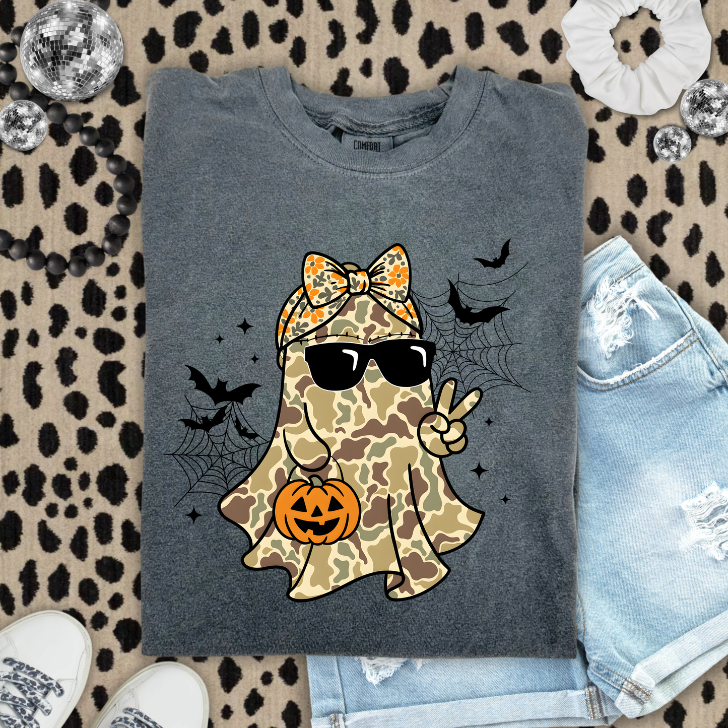 Camo Ghost Couple PNG, Matching Halloween T-Shirt Design, Country Spooky Sublimation Graphic