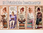 13 Printable Bookmarks Bundle, Cozy Book Girl Bookmarks PNG