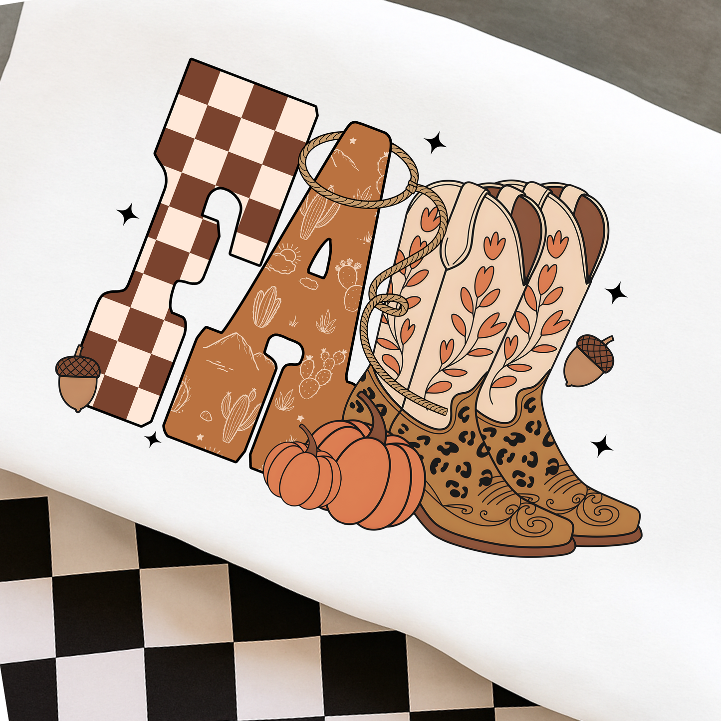 Western Fall PNG, Cowboy Boots and Pumpkins T-Shirt Design, Autumn Cowgirl Graphic