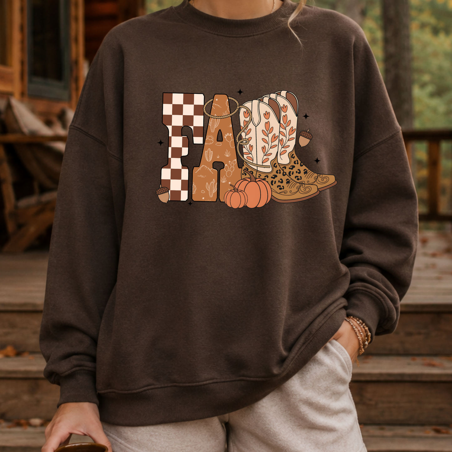 Western Fall PNG, Cowboy Boots and Pumpkins T-Shirt Design, Autumn Cowgirl Graphic