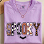 Spooky Pattern Letters PNG, Retro Halloween T-Shirt Design, Leopard Checker Sublimation Graphic