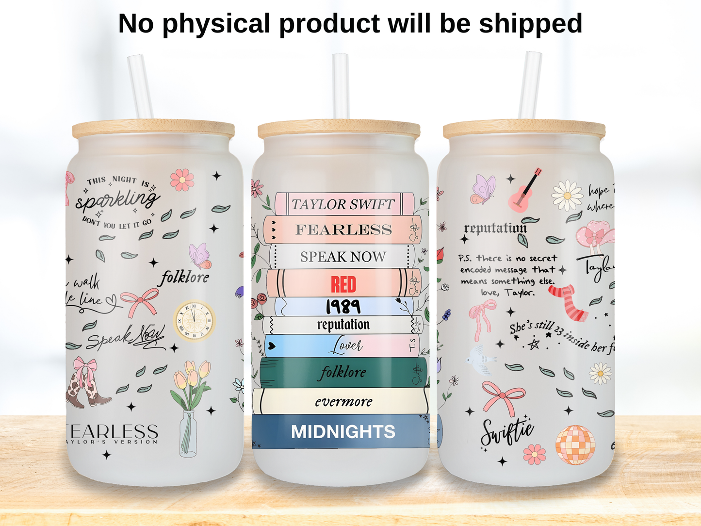 Pop Music Album Stack Glass Can Wrap design, Bookish cup design, Music Lover graphic