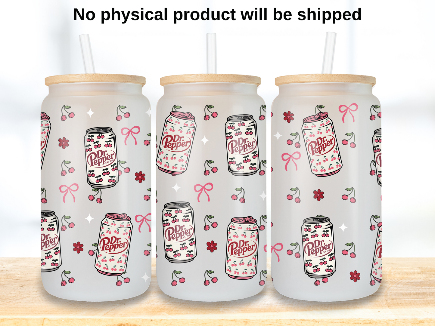 Cherry Soda Glass Can Wrap PNG, Cute Soda Can Cup Wrap