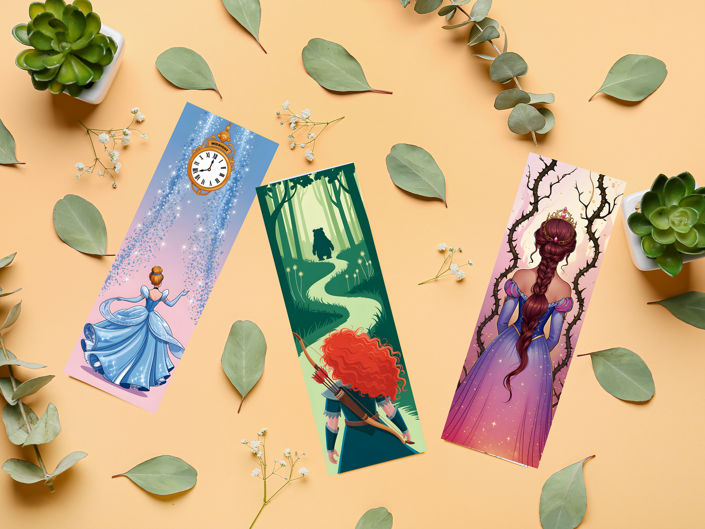Printable Princess Bookmarks Bundle, Fairytale Bookmark Set