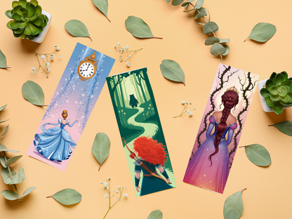 Printable Princess Bookmarks Bundle, Fairytale Bookmark Set