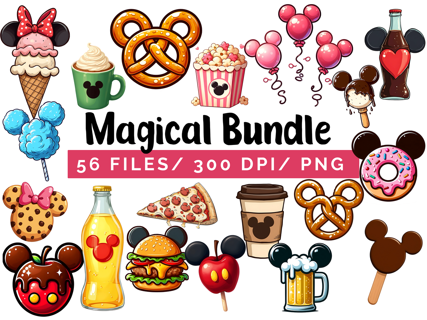 Magical Food PNG Clipart Bundle,  Park Snack Graphics