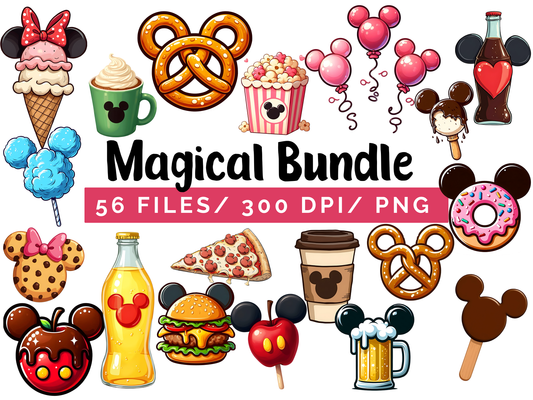 Magical Food PNG Clipart Bundle,  Park Snack Graphics