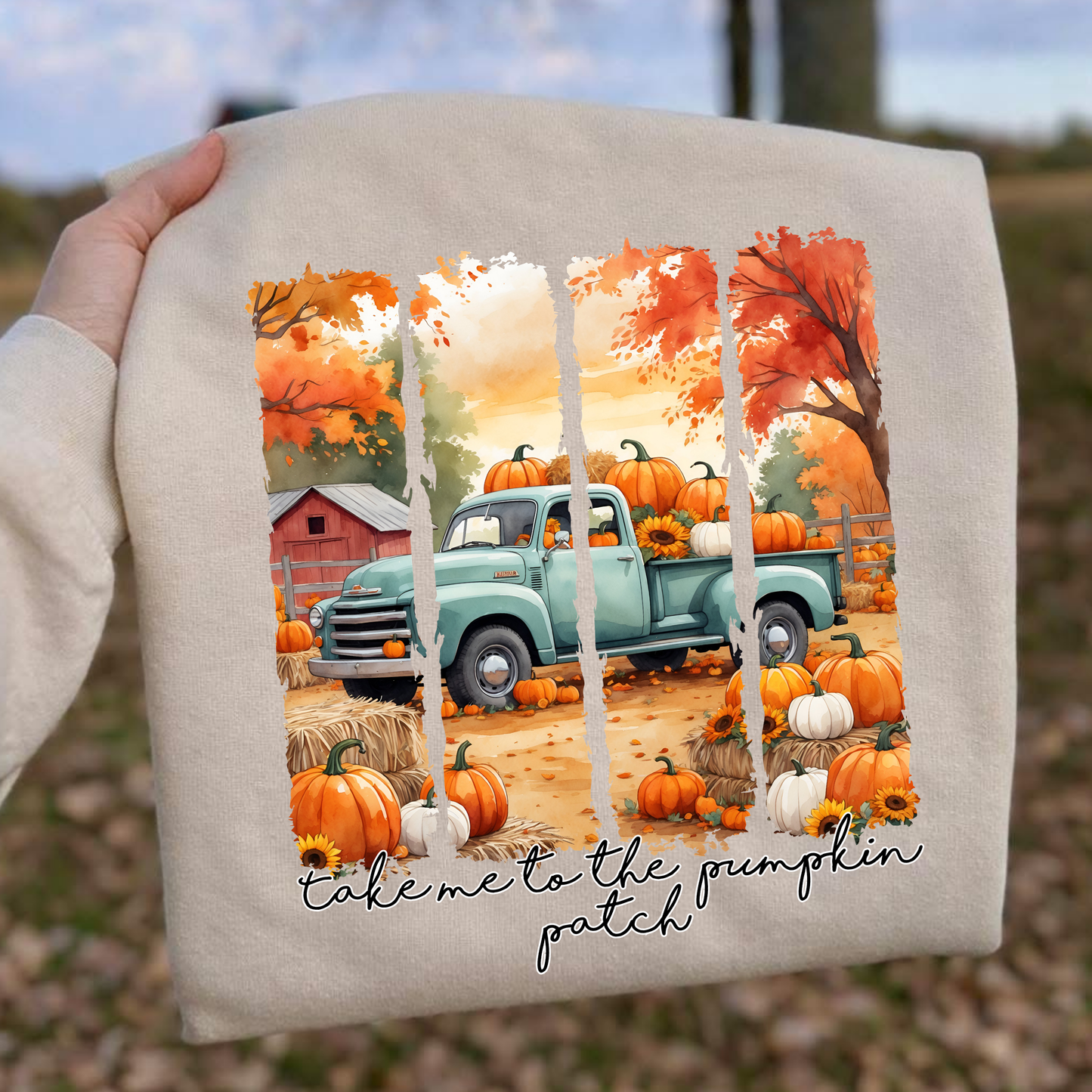 Pumpkin Patch Truck PNG, Vintage Fall Farm T-Shirt Design, Autumn Pumpkin Sublimation Graphic