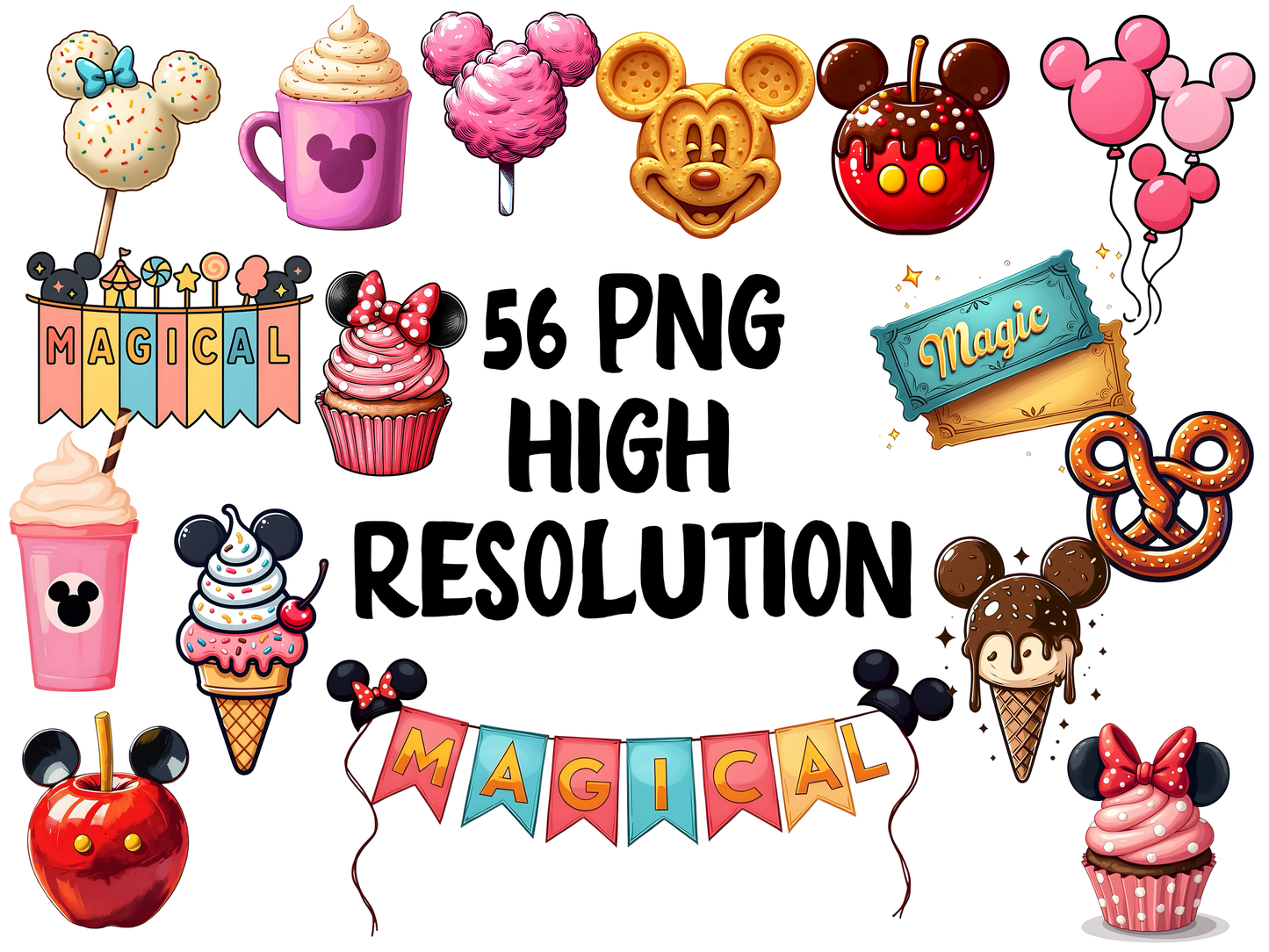 Magical Food PNG Clipart Bundle,  Park Snack Graphics