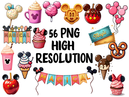 Magical Food PNG Clipart Bundle,  Park Snack Graphics