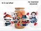 Cute Horror Villains 16oz Glass Can Wrap PNG, Spooky Movie Killer Cup Wrap