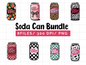 Soda Can PNG Clipart Bundle, Retro Cola Can Sticker Graphics