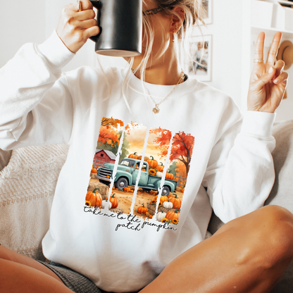 Pumpkin Patch Truck PNG, Vintage Fall Farm T-Shirt Design, Autumn Pumpkin Sublimation Graphic