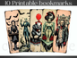 10 Printable Horror Bookmarks Bundle, Vintage Spooky Character Bookmark Set