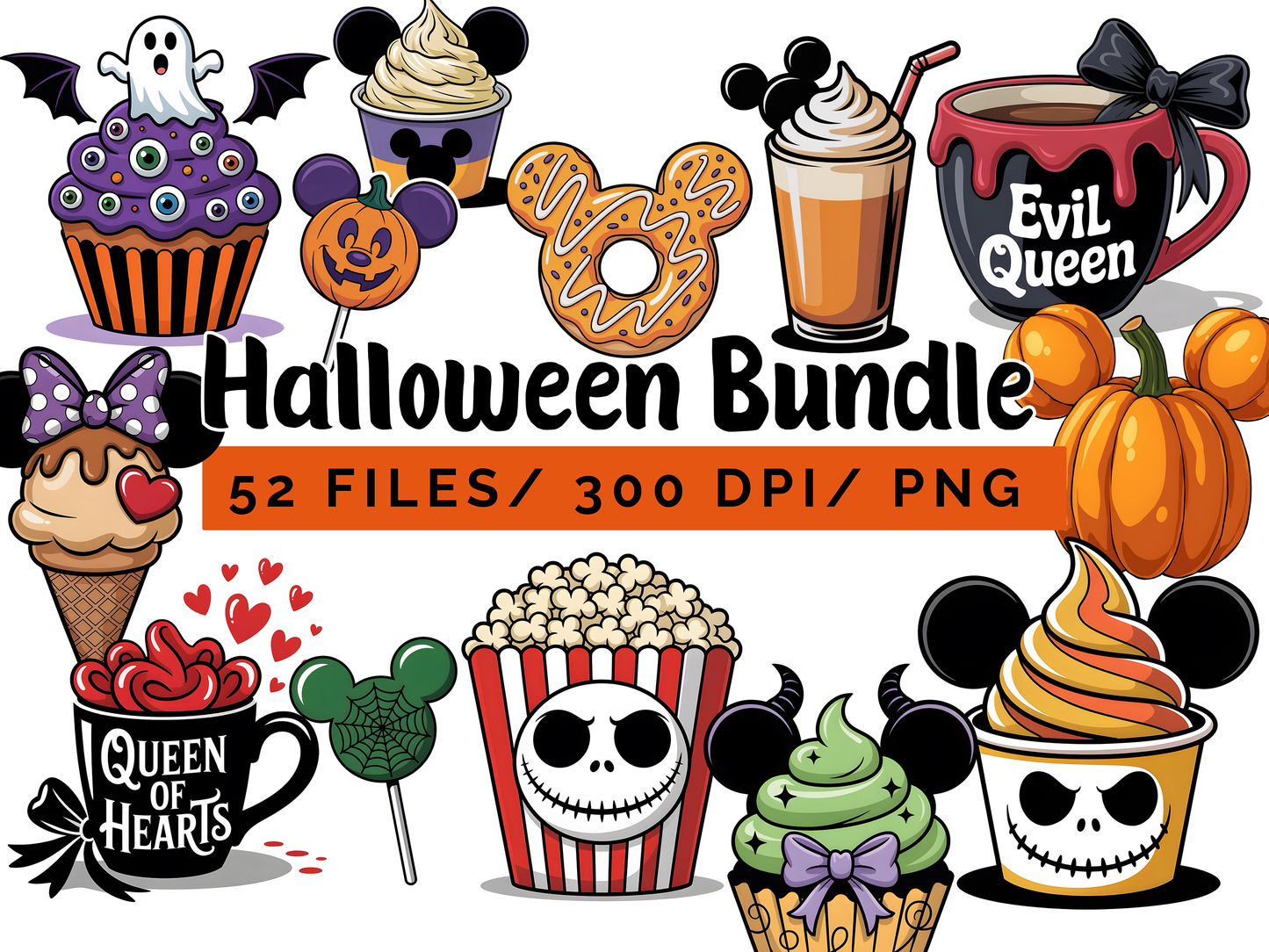 Halloween Treats PNG Clipart Bundle, Spooky Snacks PNG