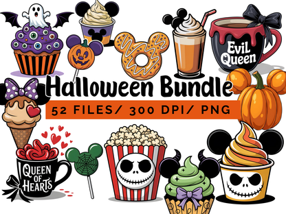 Halloween Treats PNG Clipart Bundle, Spooky Snacks PNG