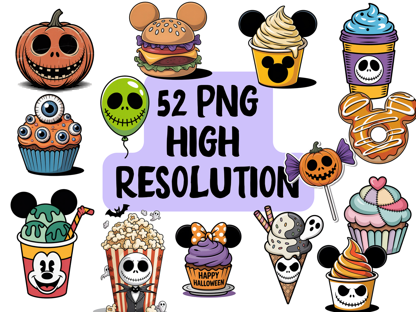 Halloween Treats PNG Clipart Bundle, Spooky Snacks PNG